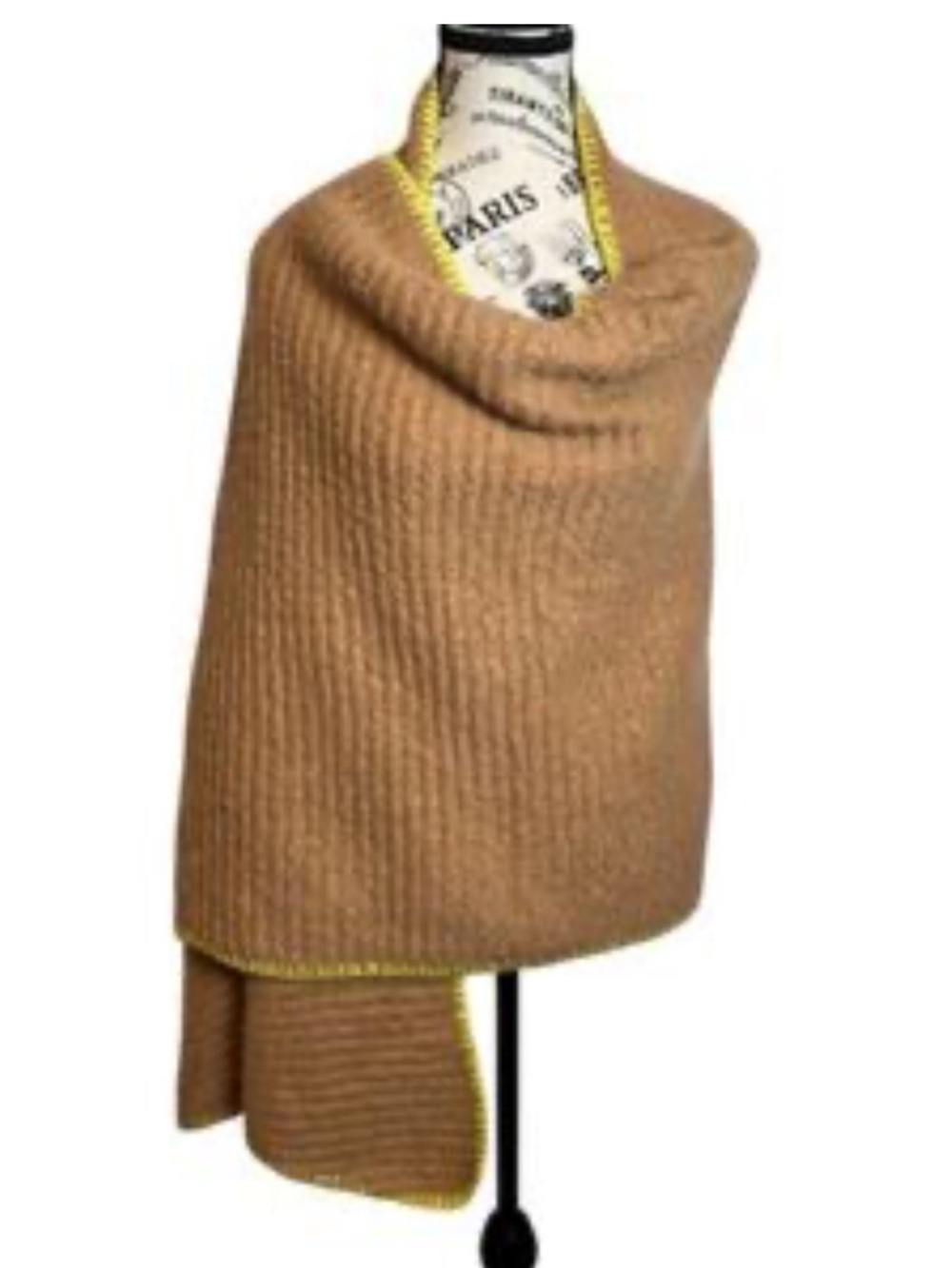 Anthropologie Boucle Blanket Scarf Neutral Oversized in Tan